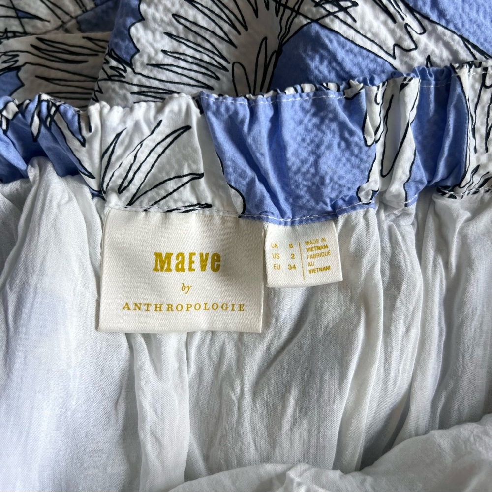 Anthropologie Maeve Tropical Bird Print Cutout Tie Back Mini Dress 2 - Picture 5 of 16